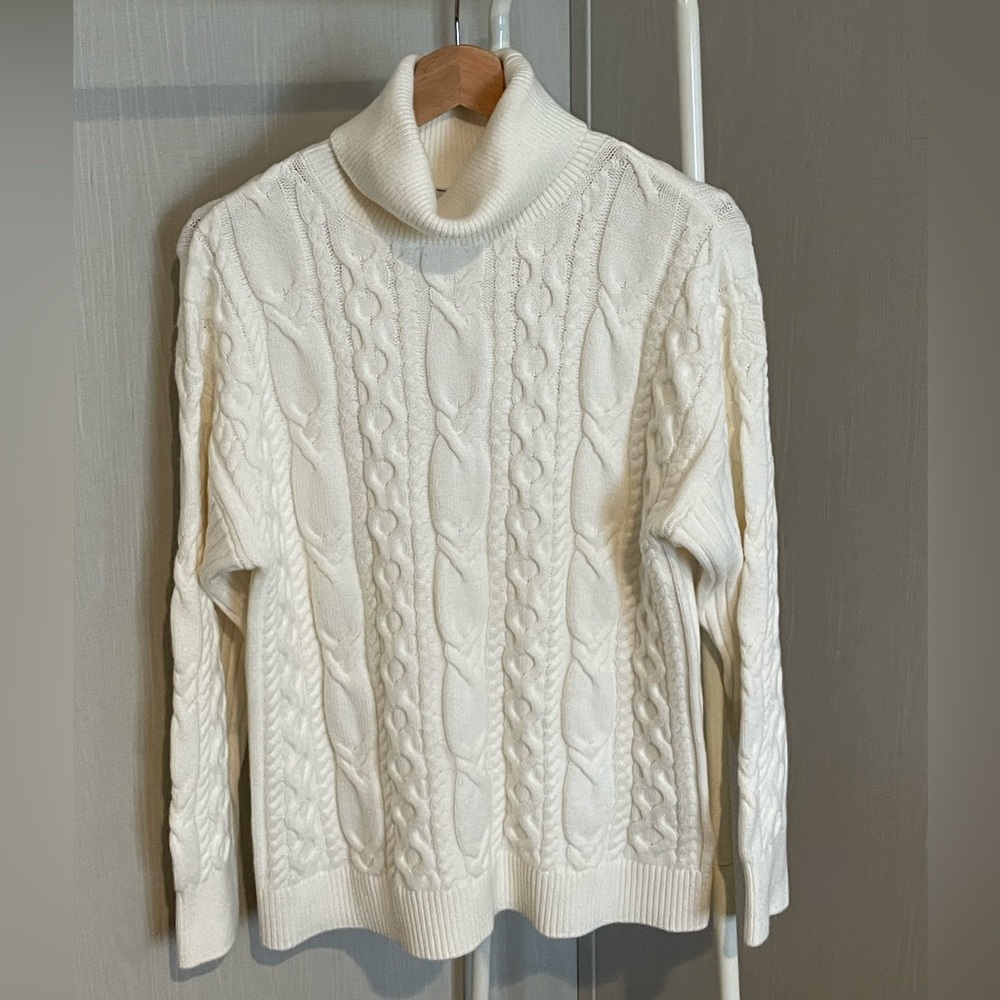 & Other Stories Cream Cable Knit Turtleneck Sweater NWT